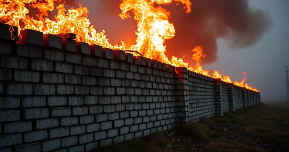ファイアウォール、燃えている壁